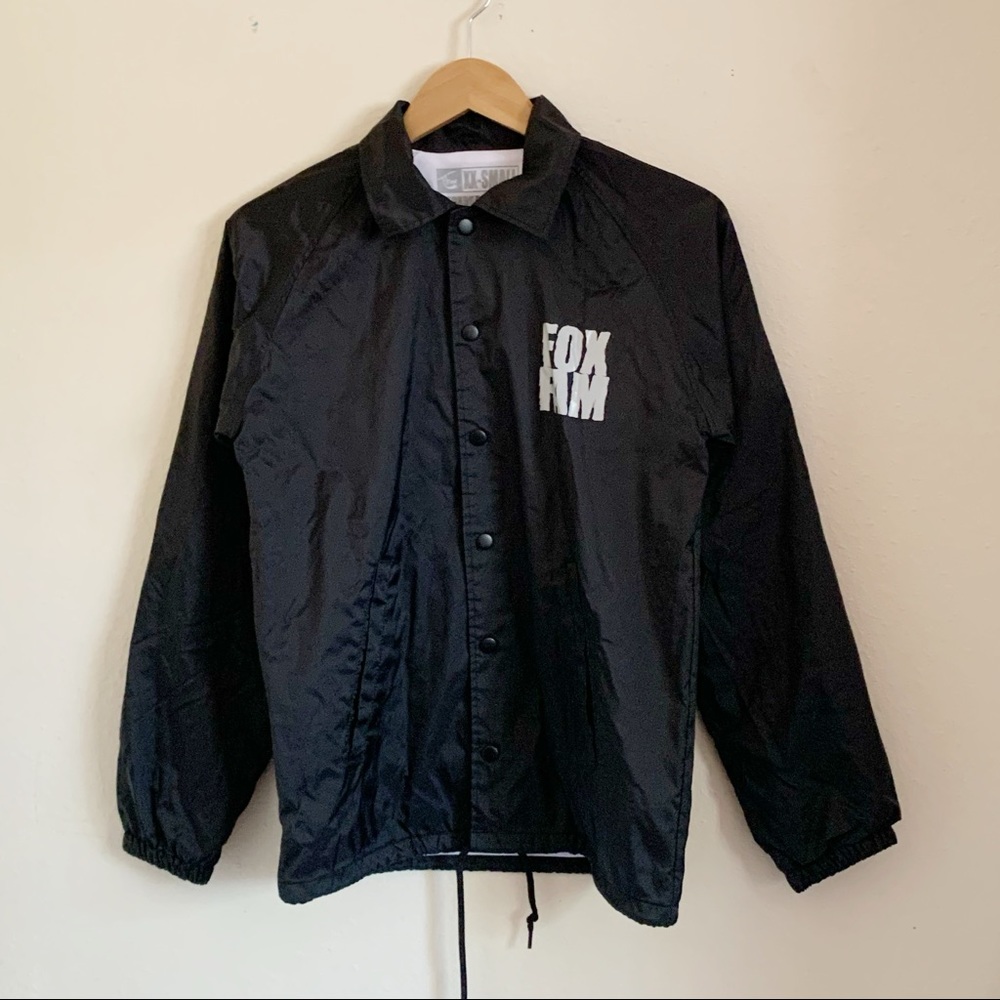 TFOX Fox Fam Button Up Windbreaker Jacket Black